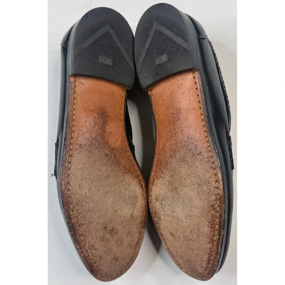 Allen Edmonds Men Handmade Maxfield Black Tassle Leather Slip On Shoes Size 11 B